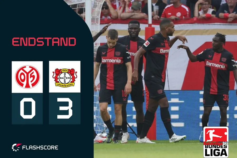 Kết quả Mainz vs Leverkusen 0-3: Chạm đáy xã hội